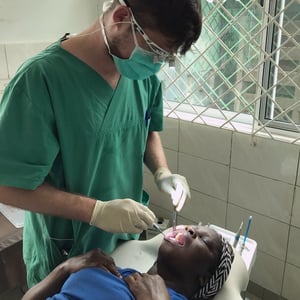 Treatment at the improvised dental chair